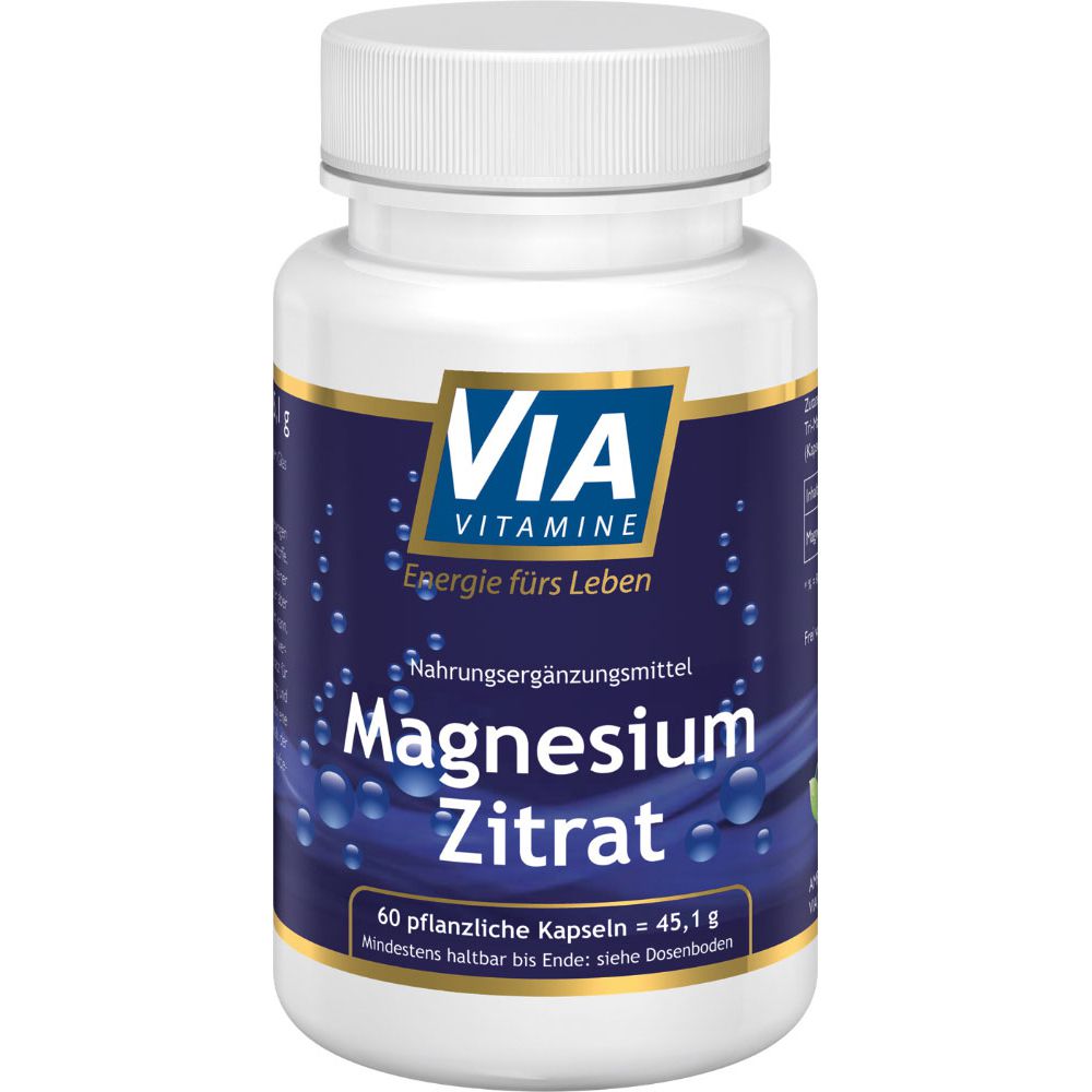 Magnesiumzitrat, schnell wirksam, vegan, hohe Bioverfügbarkeit